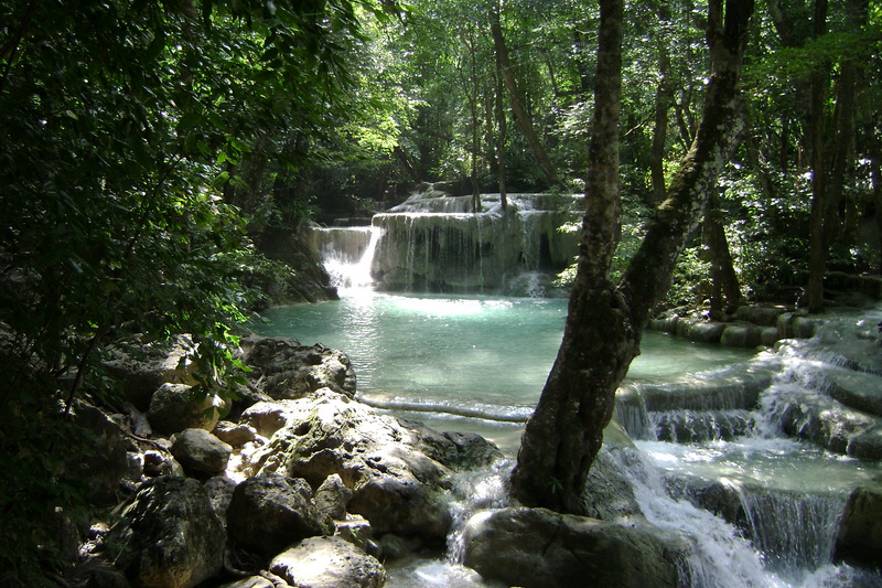 Thailand, Kanchanaburi, Erawan Waterfall